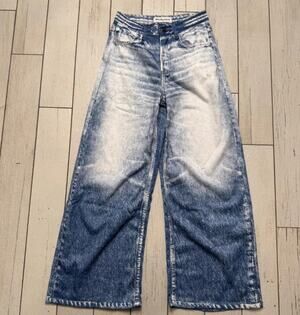 Mila Rosabella Wide‑Leg Gradient Wash Jeans Stretch Lounge Chic Size XS – NWT